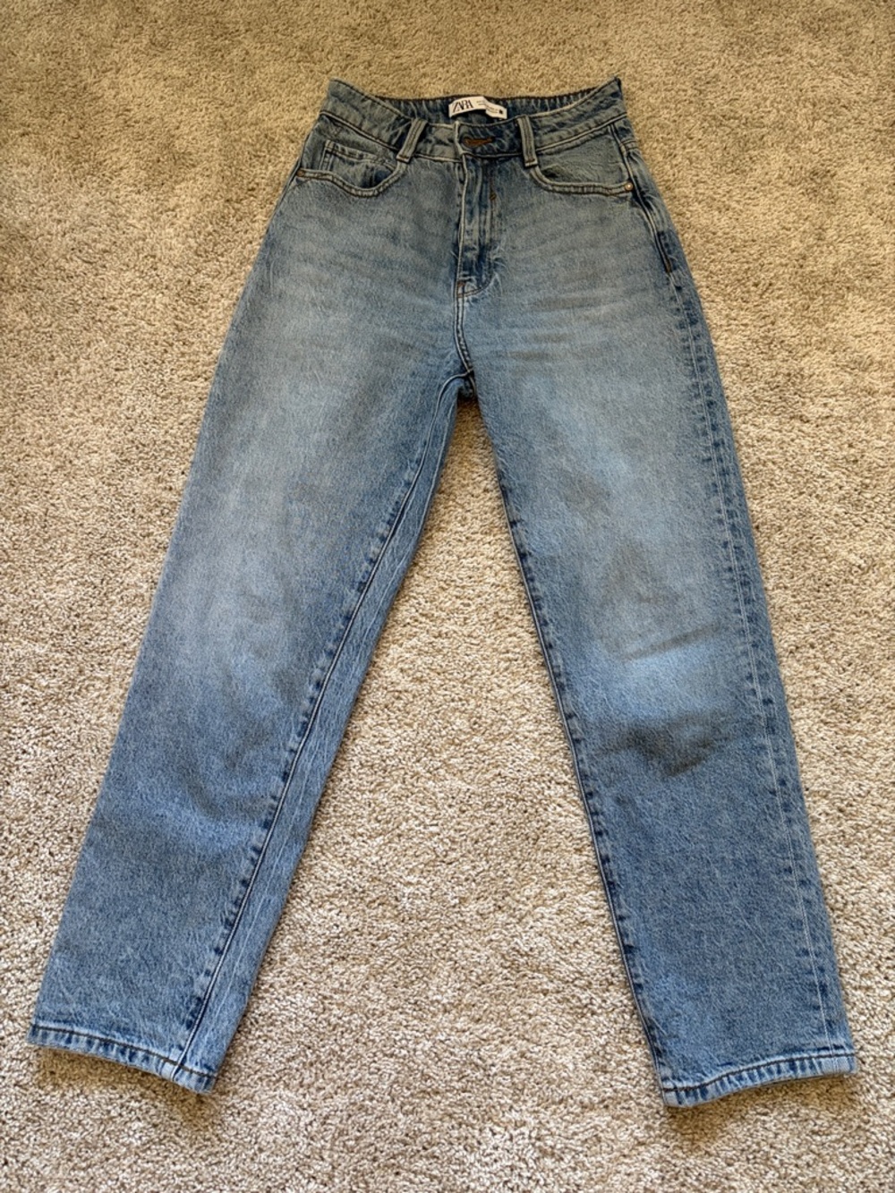 Zara Light Blue Slim Straight Jeans